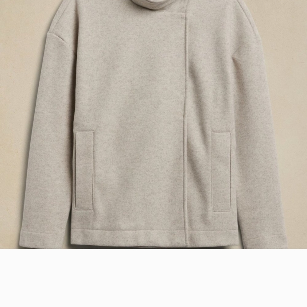 Banana Republic Factory Melton moto Jacket in Oatmeal